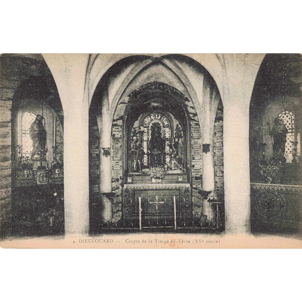 Dieulouard France Crypte de la Vierge en Terre Church Crypt XVe Postcard - Picture 1 of 2